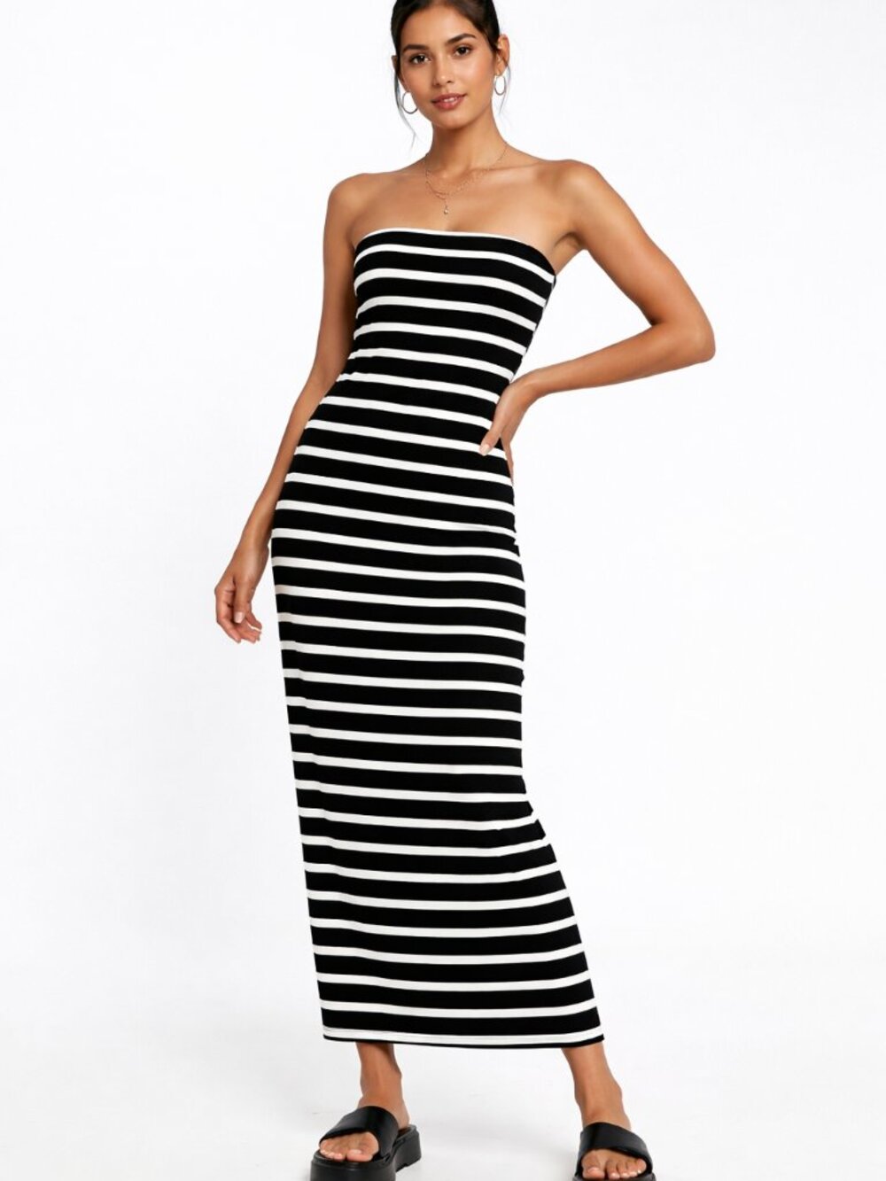 asos boho maxi dress | Dresses | Asos Design Strapless Womens 4 Black White Stripe Cotton Resort BONN light blue gingham pearl beaded satin bridal gown Size:US 12 / UK 16 / EU 42